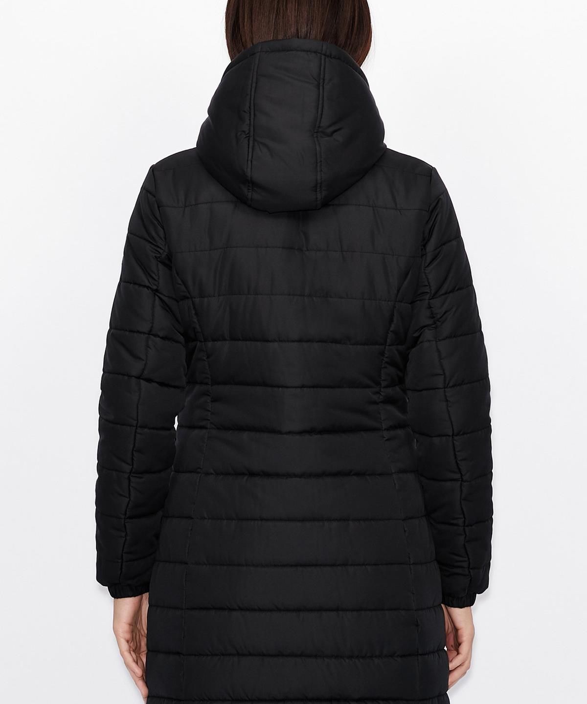 아르마니 익스체인지(ARMANI EXCHANGE) 여성 디태처블 후드 슬림 패딩 코트 _블랙_A424310520