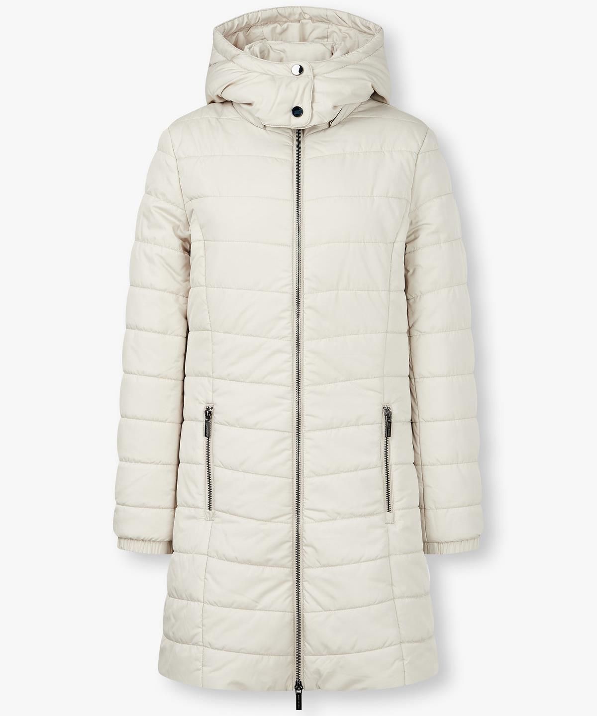 아르마니 익스체인지(ARMANI EXCHANGE) 여성 디태처블 후드 슬림 패딩 코트 _라이트베이지_A424310521