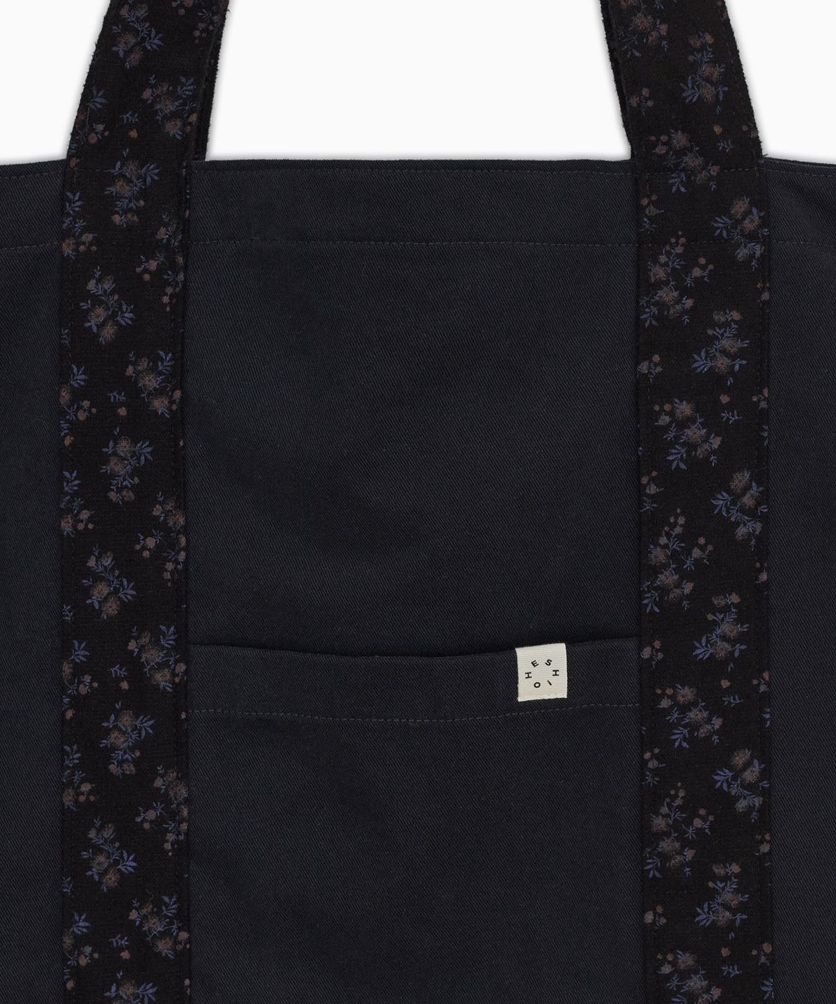 오헤시오(OHESHIO) VINTAGE FLORAL TOTE BAG, BLACK