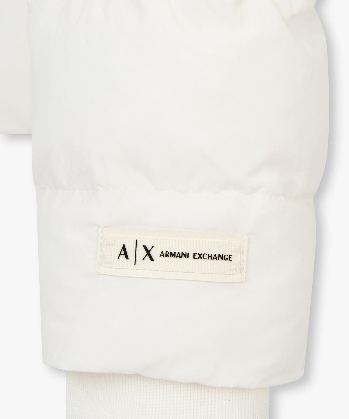 아르마니 익스체인지(ARMANI EXCHANGE) 여성 스냅 버튼 하이넥 패딩 자켓 _크림_A425310501