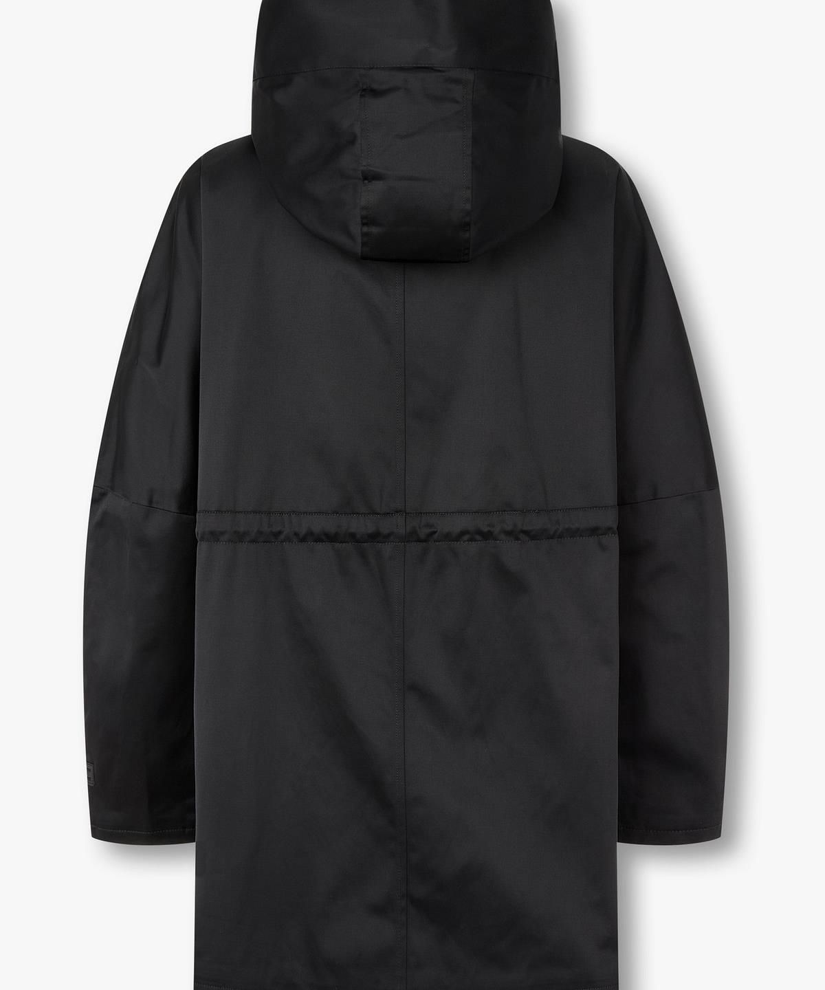 아르마니 익스체인지(ARMANI EXCHANGE) 여성 스트링 디테일 후디드 카반 코트 _블랙_A426110508