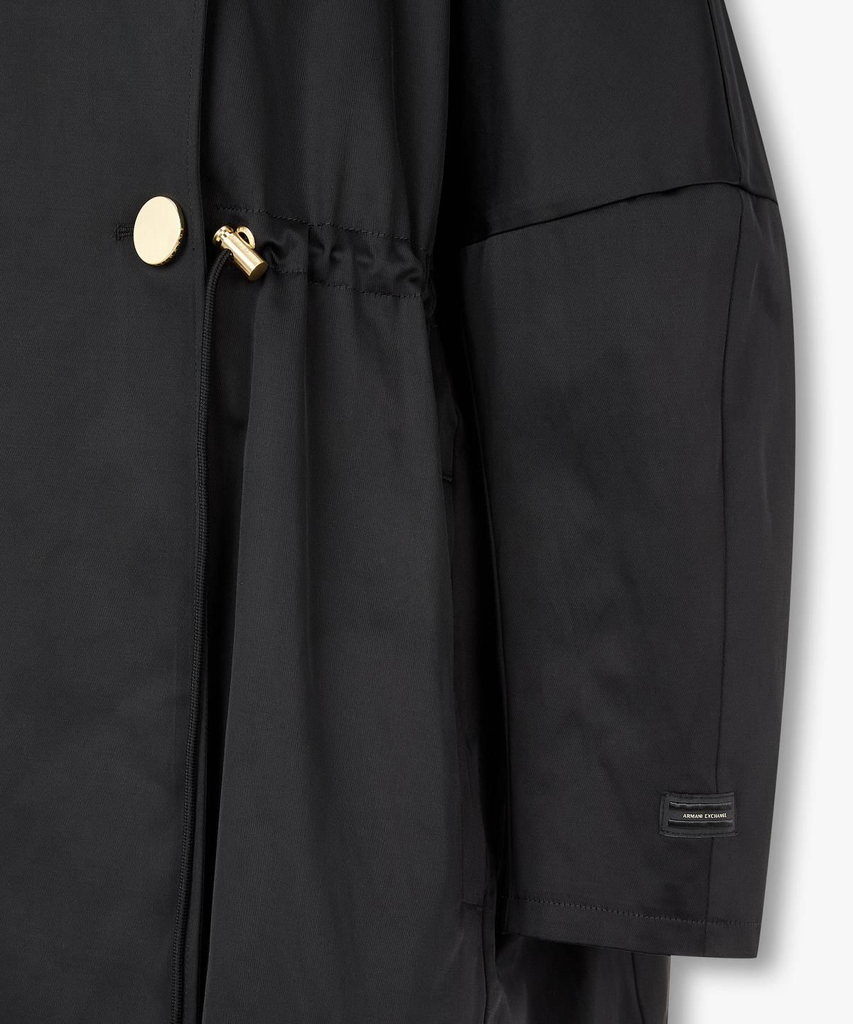 아르마니 익스체인지(ARMANI EXCHANGE) 여성 스트링 디테일 후디드 카반 코트 _블랙_A426110508