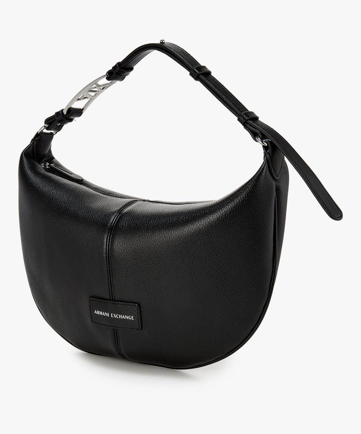 아르마니 익스체인지(ARMANI EXCHANGE) 여성 라운드 미디엄 호보백 _블랙_A425370511