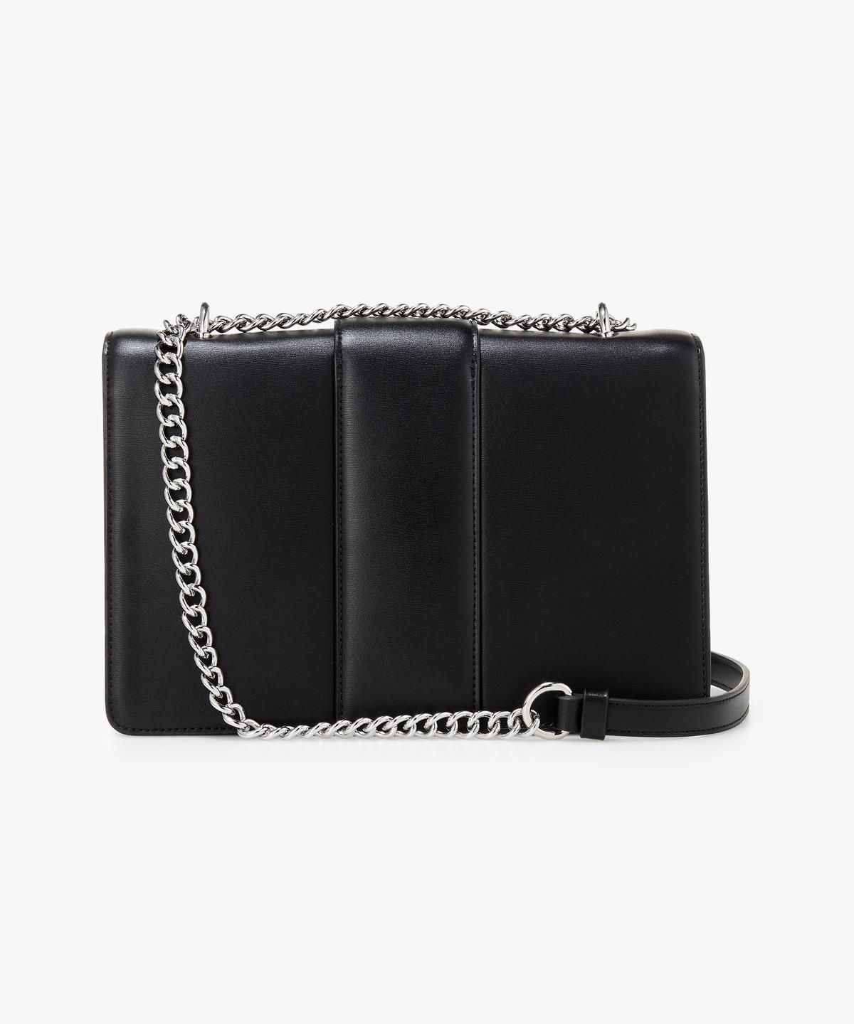 아르마니 익스체인지(ARMANI EXCHANGE) 여성 메탈 로고 인터로킹 숄더백 _블랙_A425170500