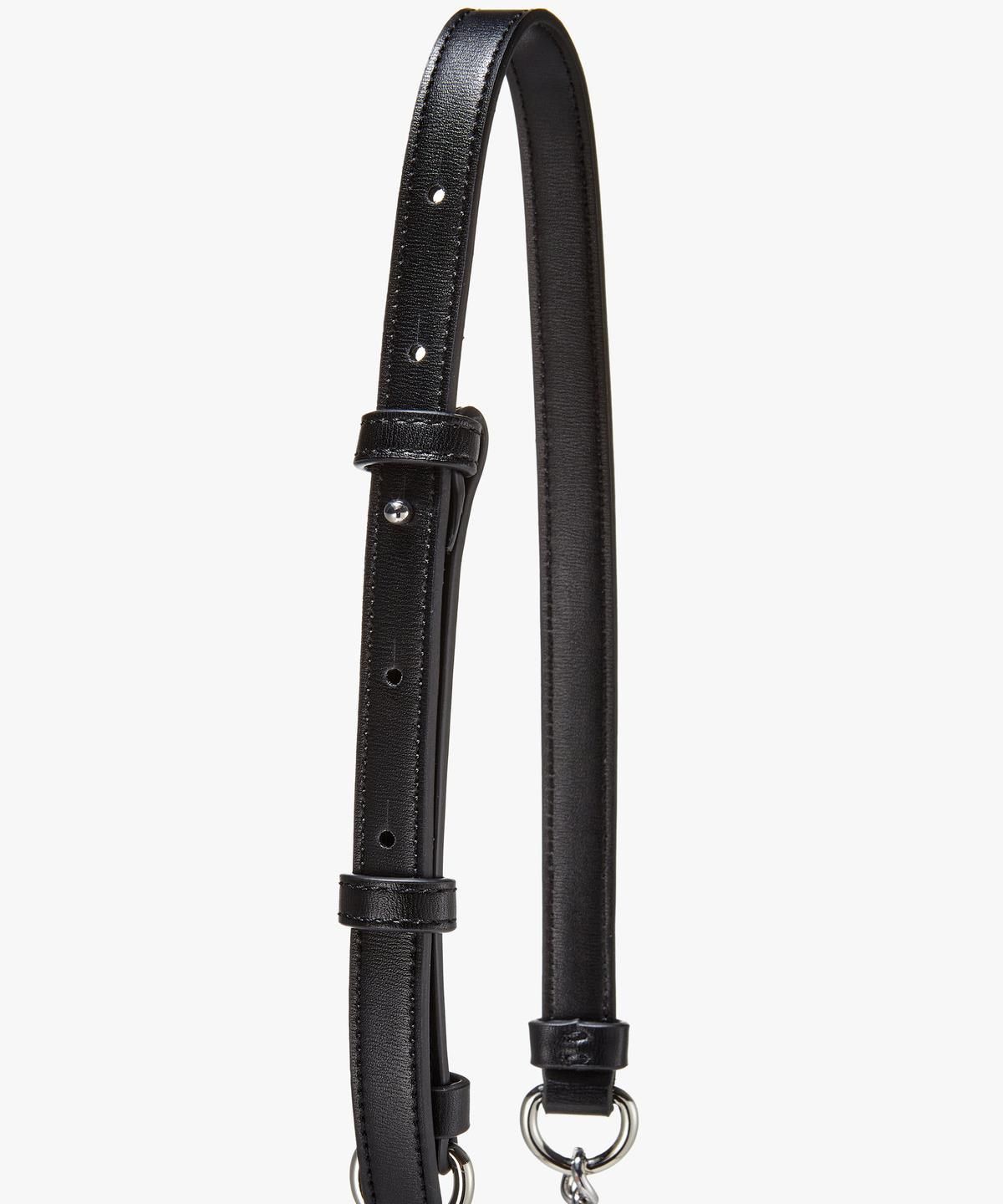 아르마니 익스체인지(ARMANI EXCHANGE) 여성 메탈 로고 인터로킹 숄더백 _블랙_A425170500