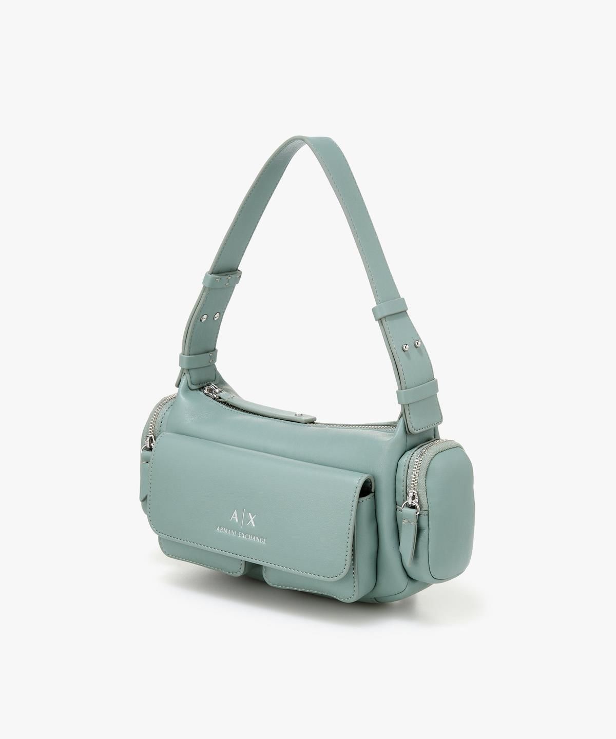 아르마니 익스체인지(ARMANI EXCHANGE) 여성 멀티 포켓 소프트 스몰 숄더백 _그린_A425170511
