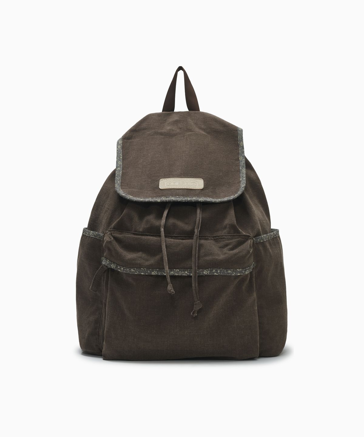 오헤시오(OHESHIO) CONTRAST BACKPACK, BROWN FLORAL