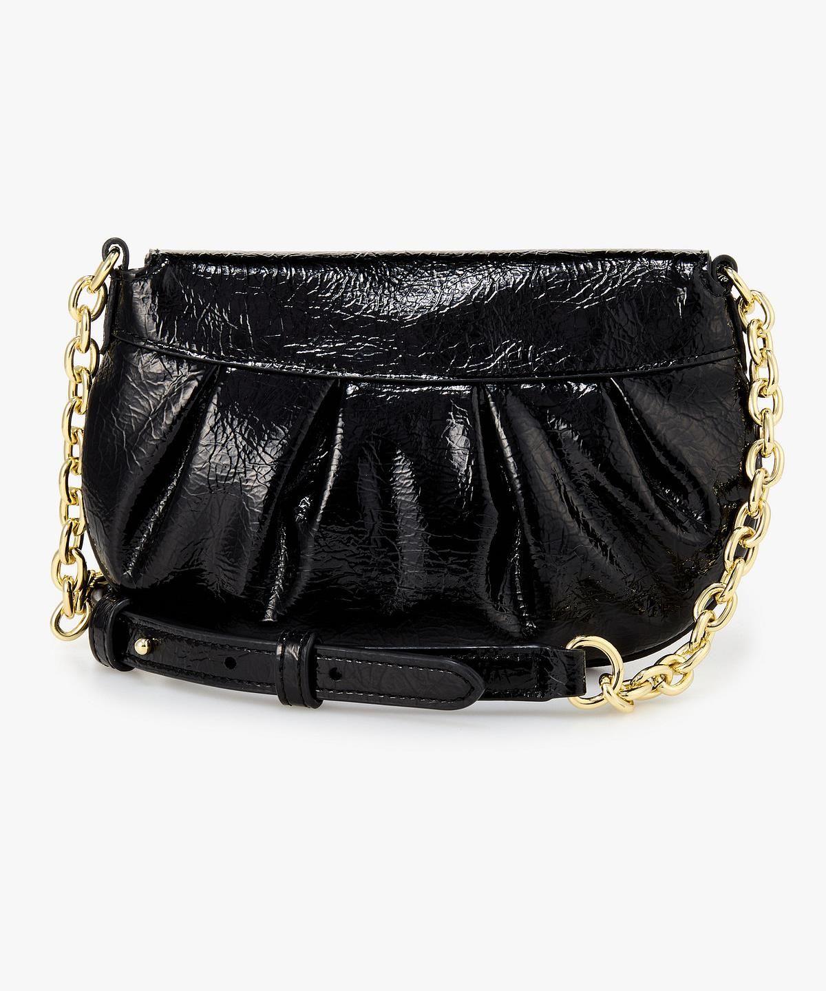 아르마니 익스체인지(ARMANI EXCHANGE) 여성 메탈 로고 링클 미니 백 _블랙_A426170502