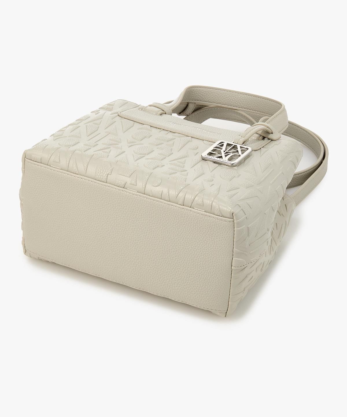 아르마니 익스체인지(ARMANI EXCHANGE) 여성 올오버 로고 스몰 토트백 _웜 그레이_A426170510