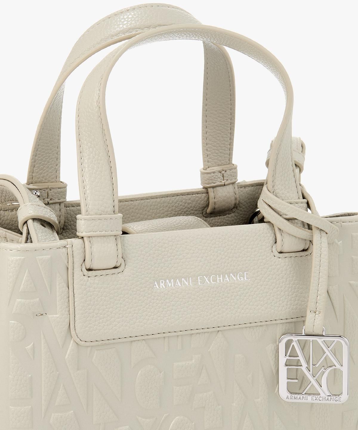 아르마니 익스체인지(ARMANI EXCHANGE) 여성 올오버 로고 스몰 토트백 _웜 그레이_A426170510