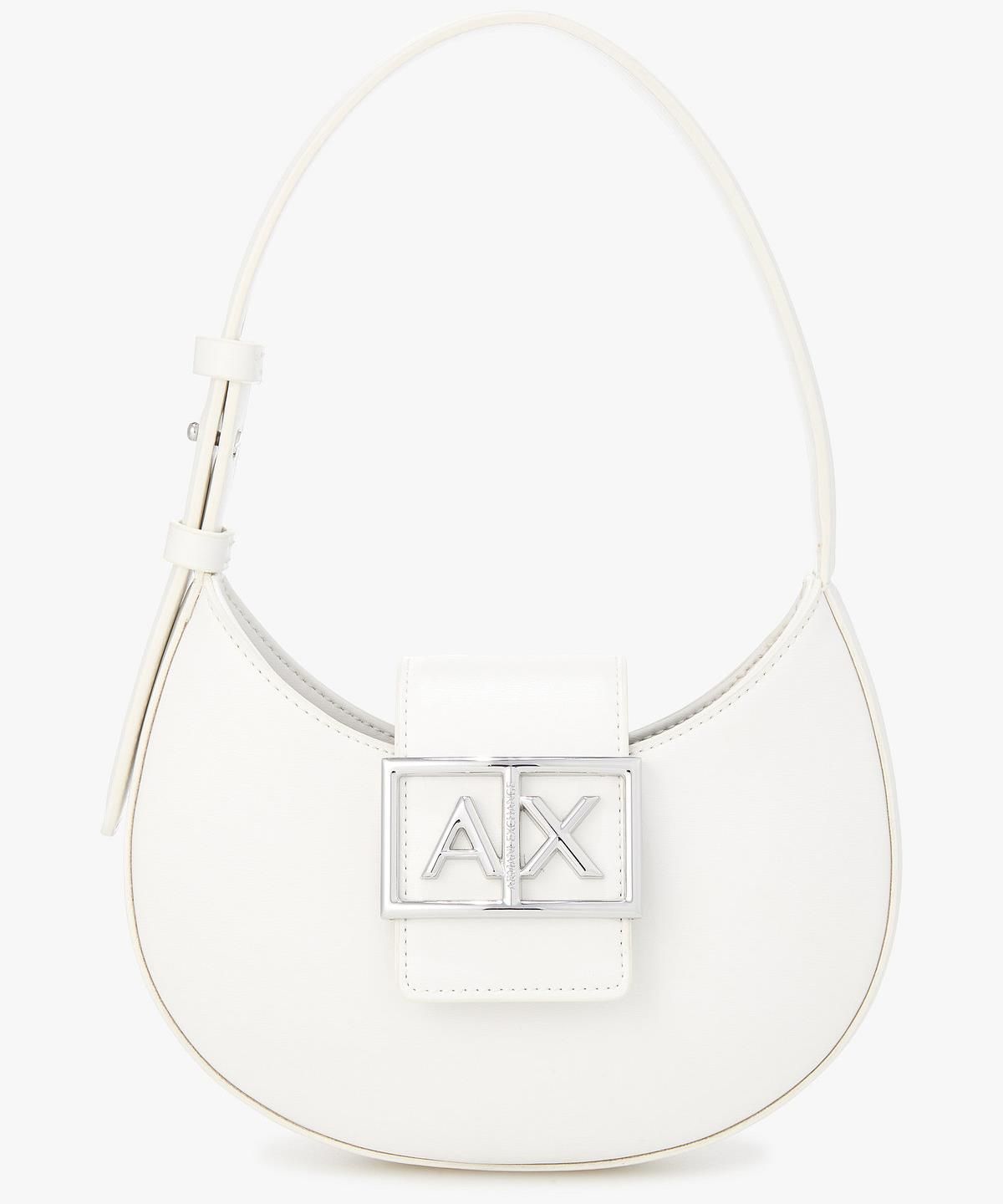 아르마니 익스체인지(ARMANI EXCHANGE) 여성 로고 플레이트 미니 백 _오프 화이트_A426170505