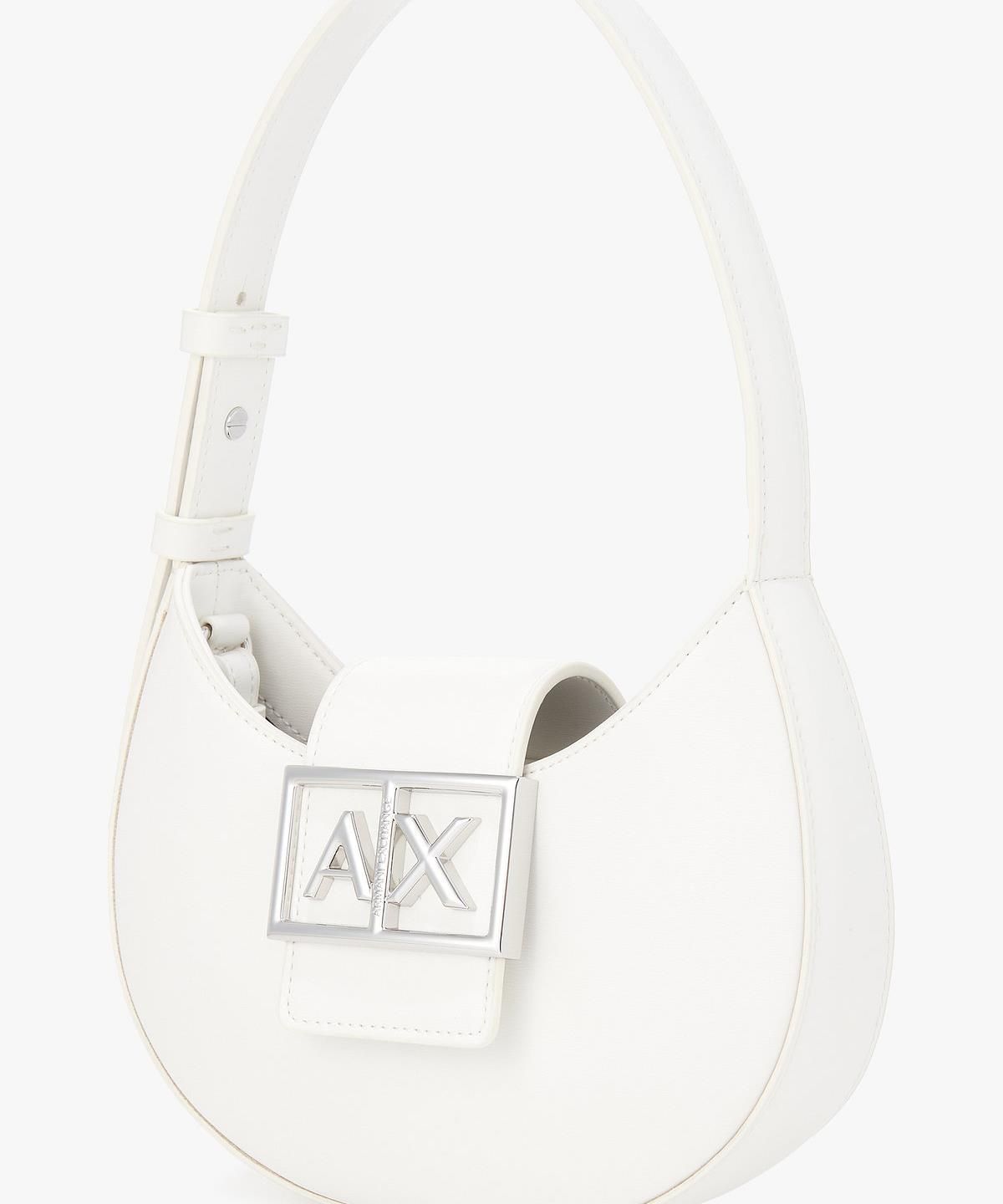 아르마니 익스체인지(ARMANI EXCHANGE) 여성 로고 플레이트 미니 백 _오프 화이트_A426170505