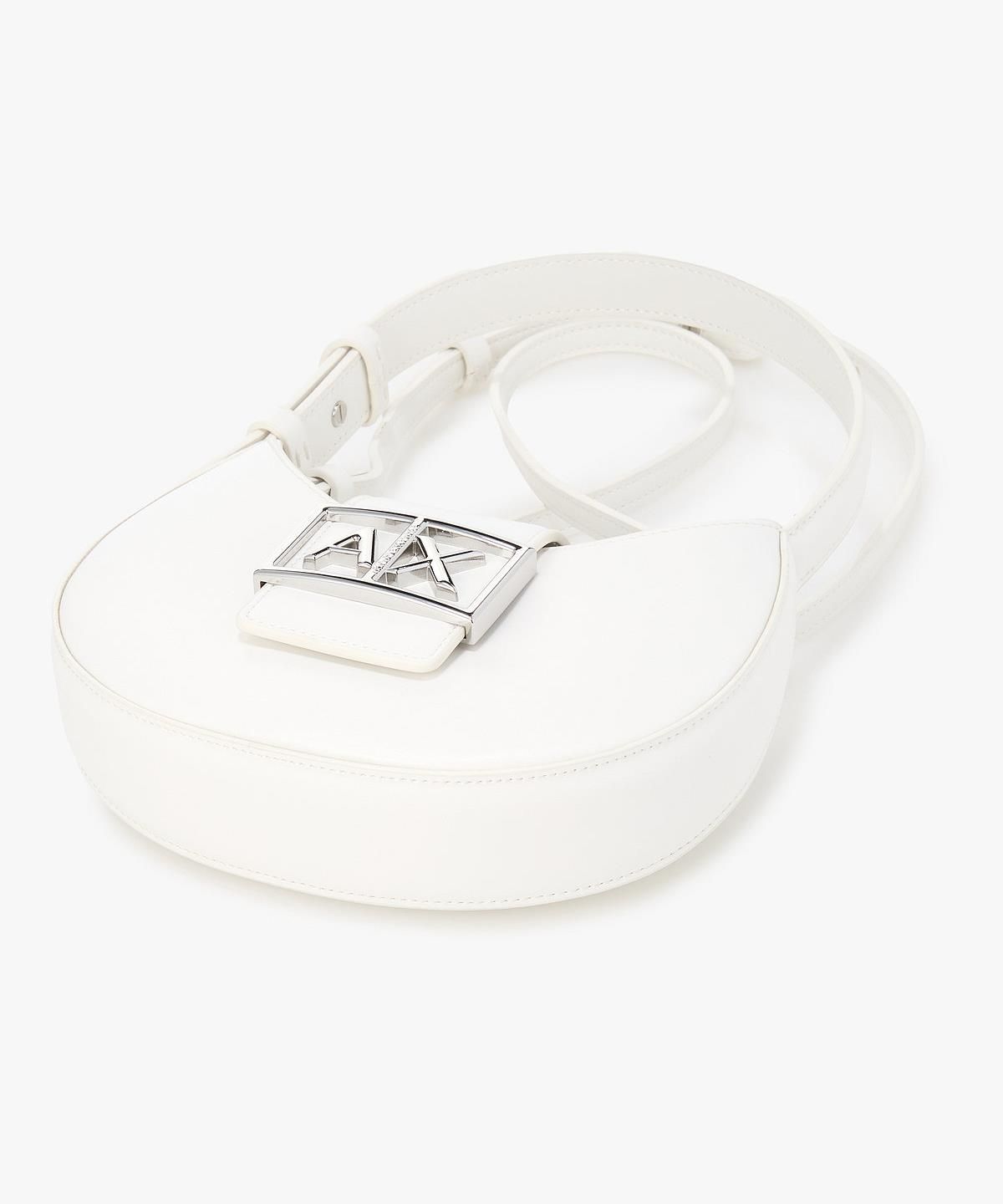 아르마니 익스체인지(ARMANI EXCHANGE) 여성 로고 플레이트 미니 백 _오프 화이트_A426170505