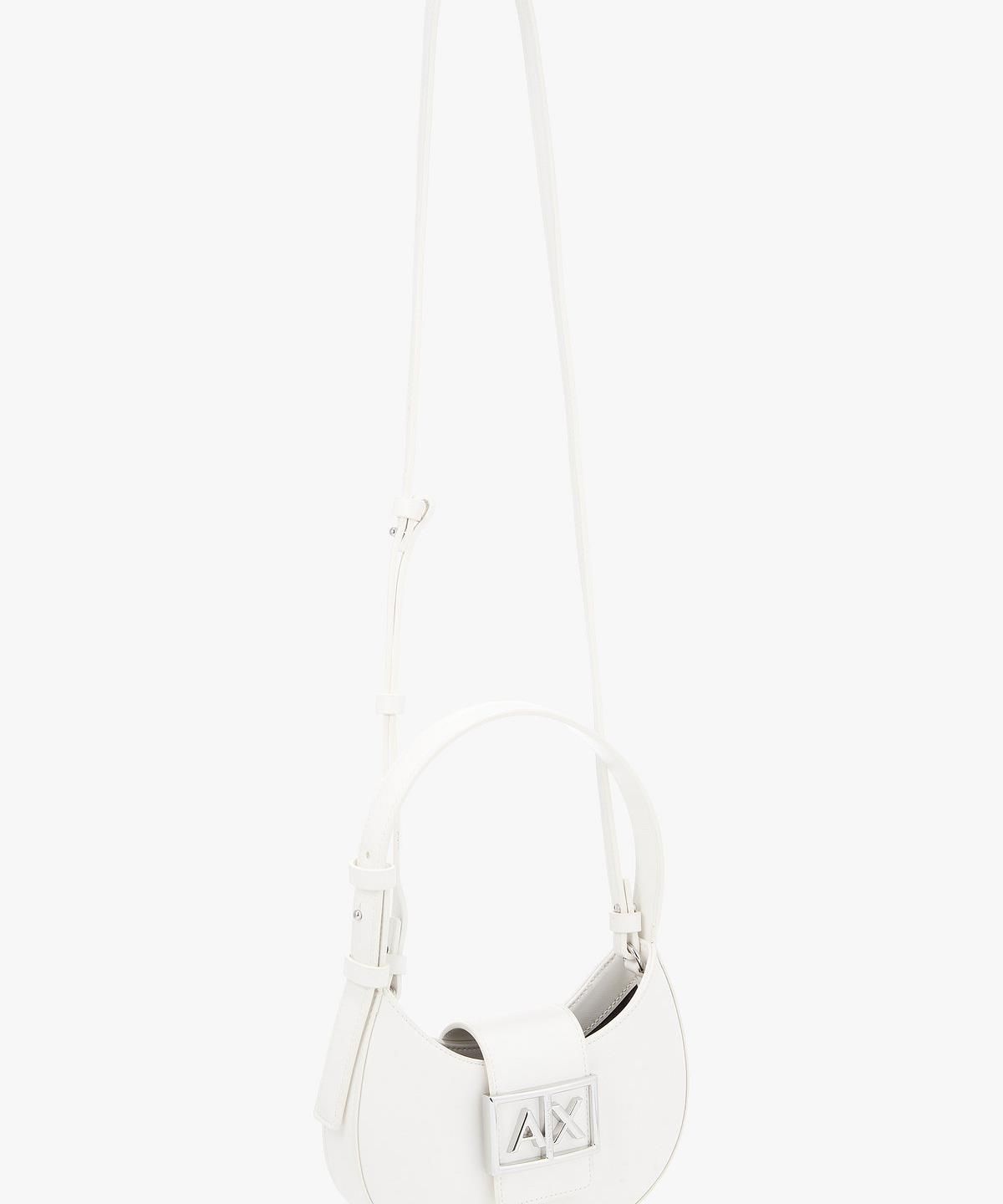 아르마니 익스체인지(ARMANI EXCHANGE) 여성 로고 플레이트 미니 백 _오프 화이트_A426170505
