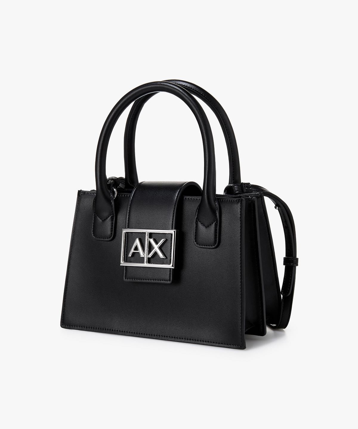 아르마니 익스체인지(ARMANI EXCHANGE) 여성 스몰 트라페즈 핸드백 _블랙_A425170503