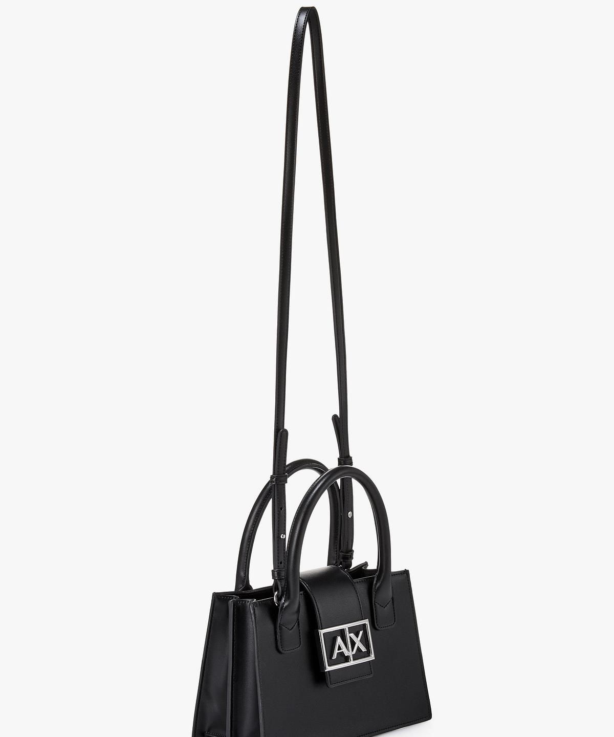 아르마니 익스체인지(ARMANI EXCHANGE) 여성 스몰 트라페즈 핸드백 _블랙_A425170503