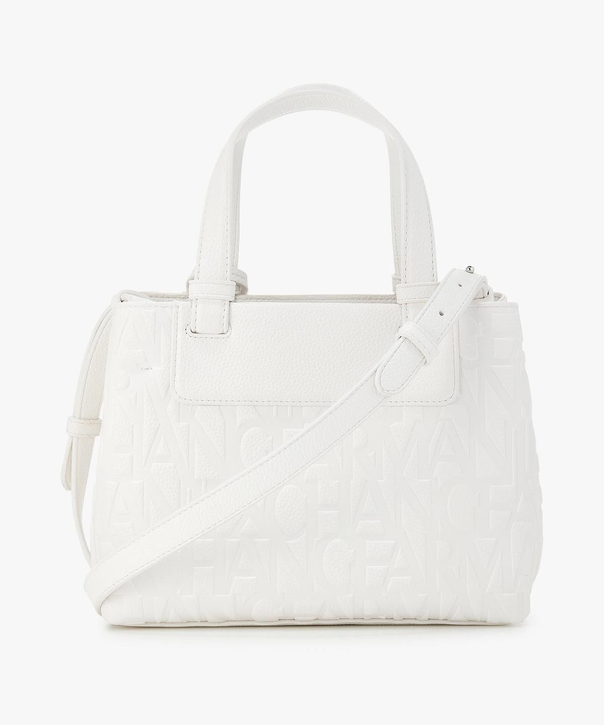 아르마니 익스체인지(ARMANI EXCHANGE) 여성 올오버 로고 스몰 토트백 _오프 화이트_A426170503