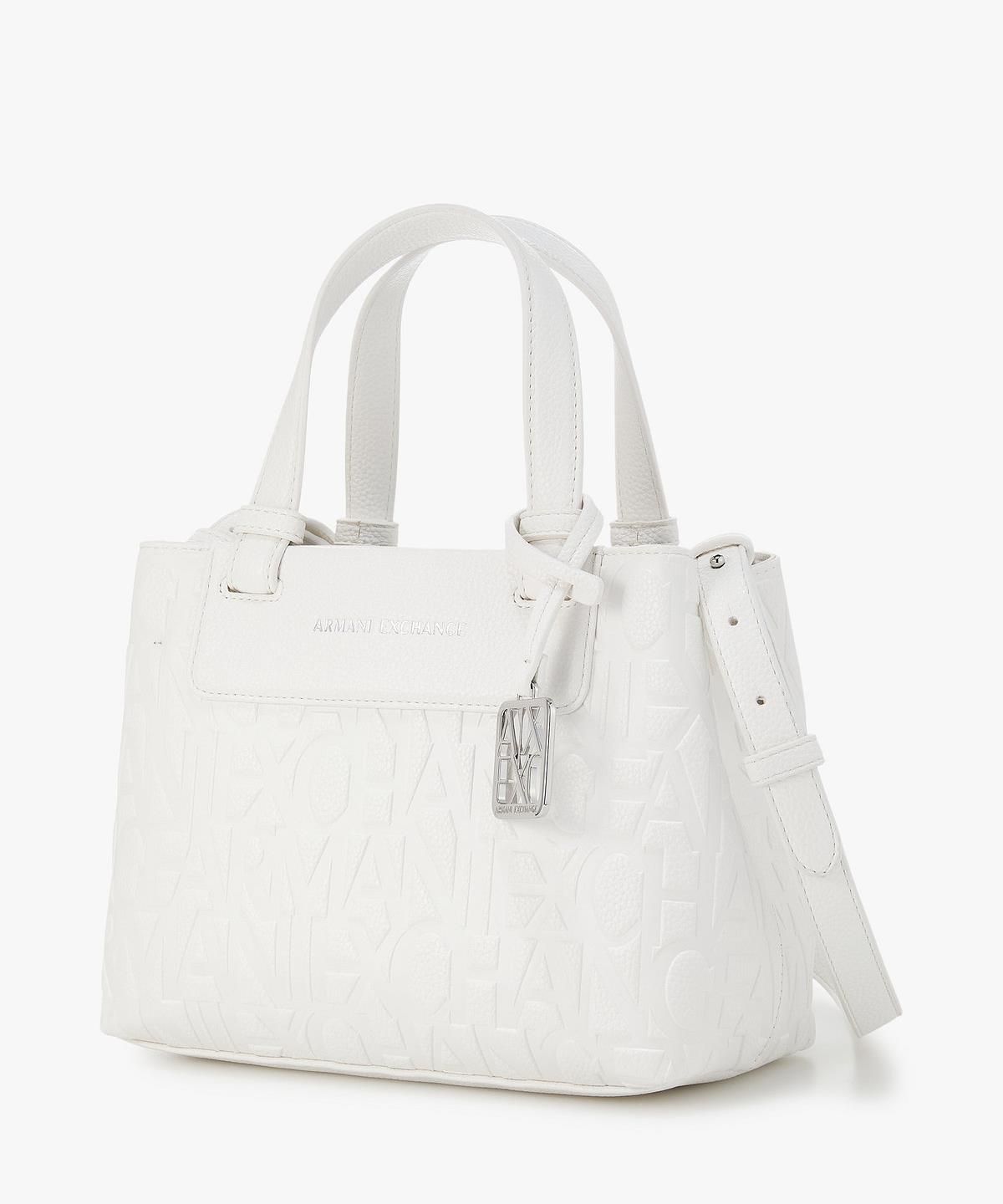 아르마니 익스체인지(ARMANI EXCHANGE) 여성 올오버 로고 스몰 토트백 _오프 화이트_A426170503