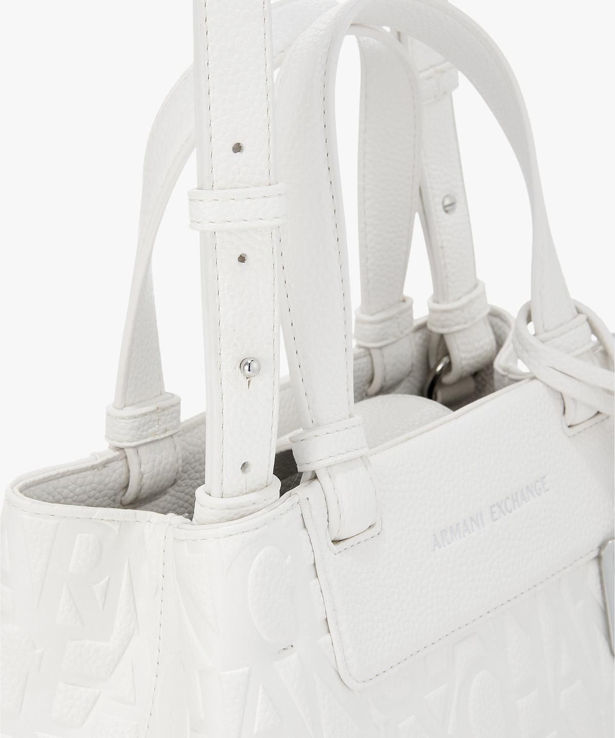 아르마니 익스체인지(ARMANI EXCHANGE) 여성 올오버 로고 스몰 토트백 _오프 화이트_A426170503