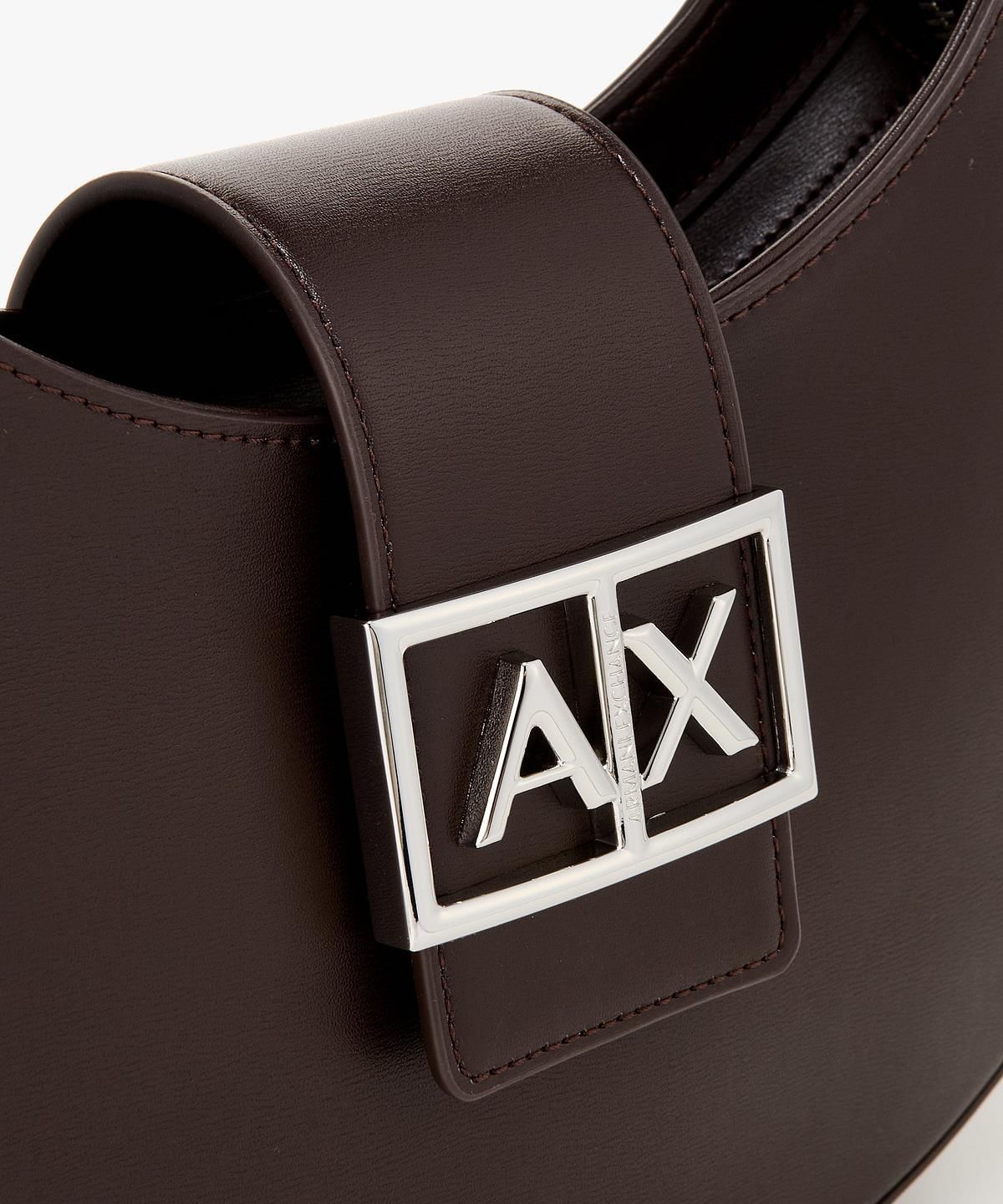 아르마니 익스체인지(ARMANI EXCHANGE) 여성 로고 플레이트 숄더백 _다크 브라운_A426170504