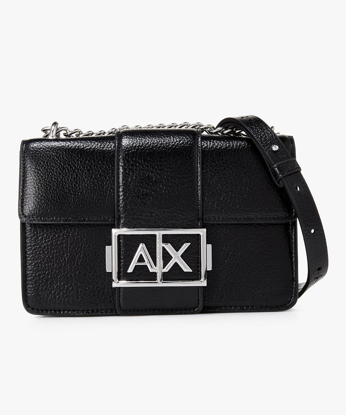 아르마니 익스체인지(ARMANI EXCHANGE) 여성 메탈 로고 클로저 숄더백 _블랙_A425170501