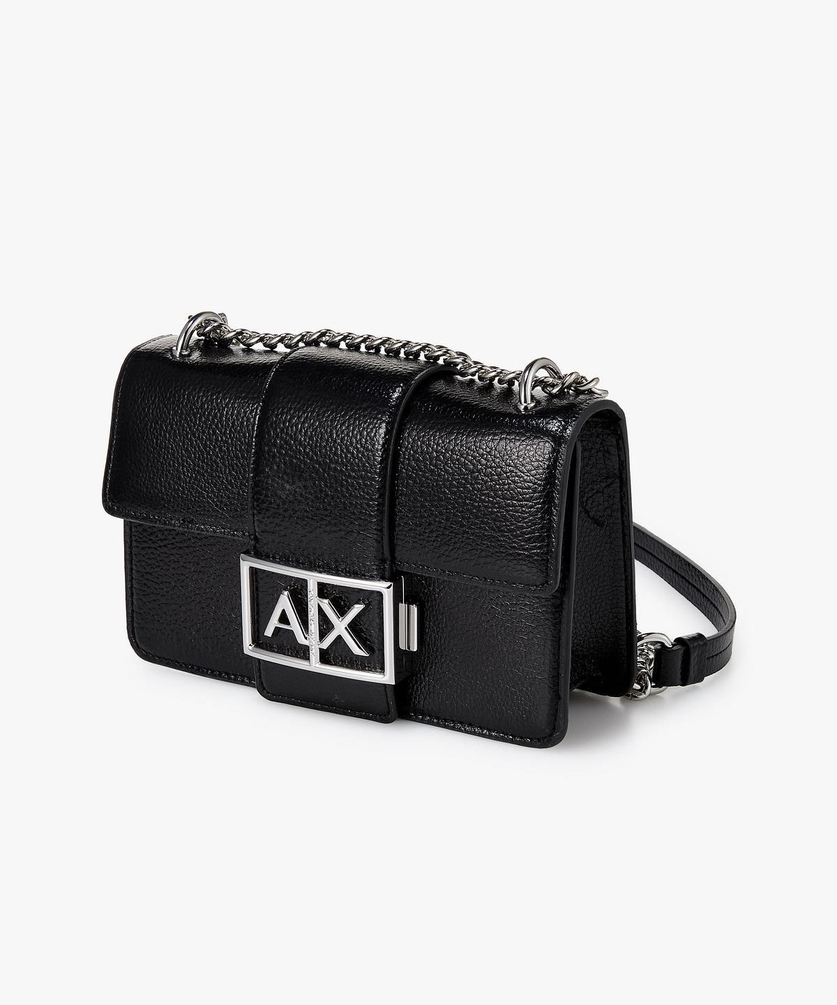 아르마니 익스체인지(ARMANI EXCHANGE) 여성 메탈 로고 클로저 숄더백 _블랙_A425170501