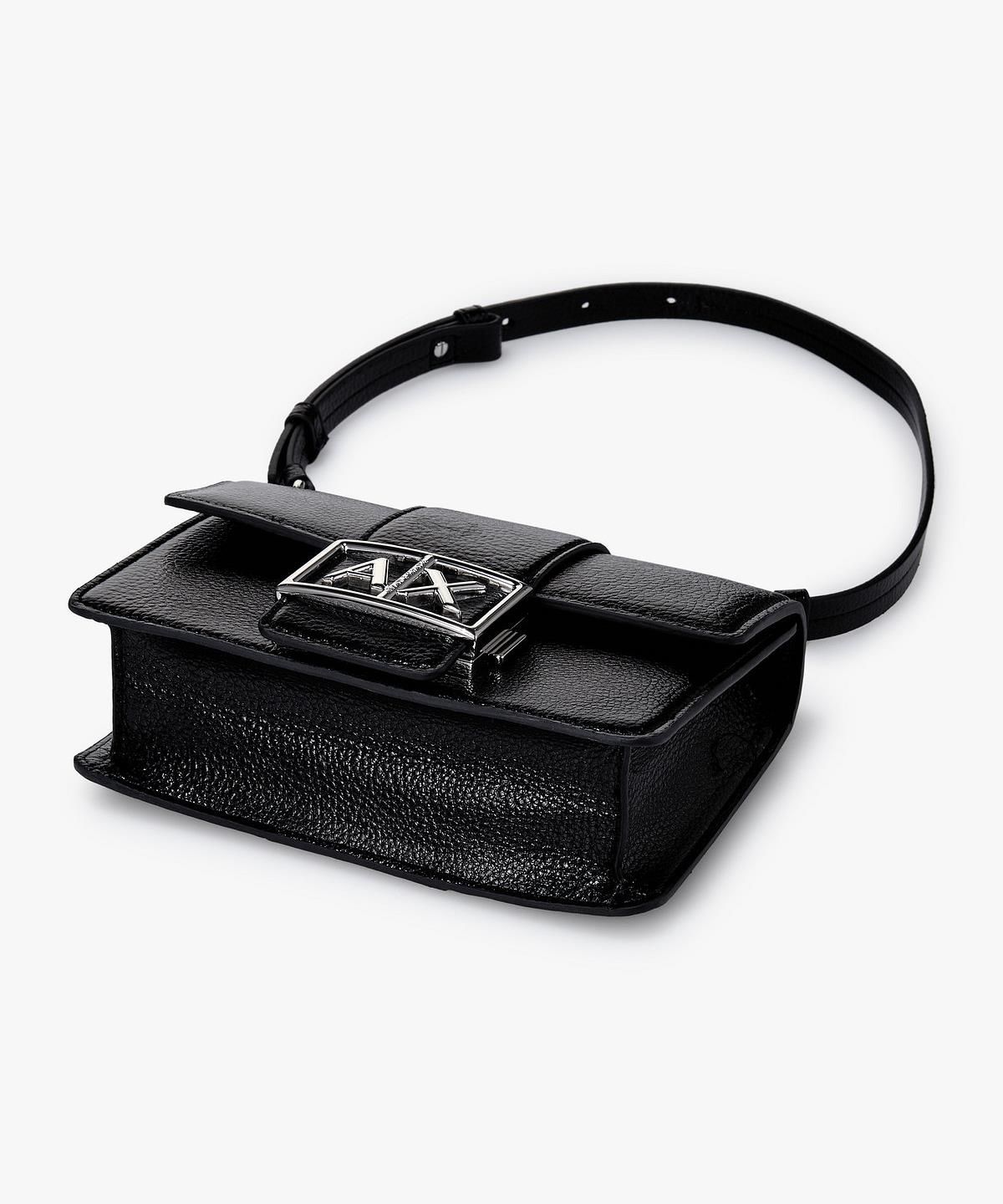 아르마니 익스체인지(ARMANI EXCHANGE) 여성 메탈 로고 클로저 숄더백 _블랙_A425170501