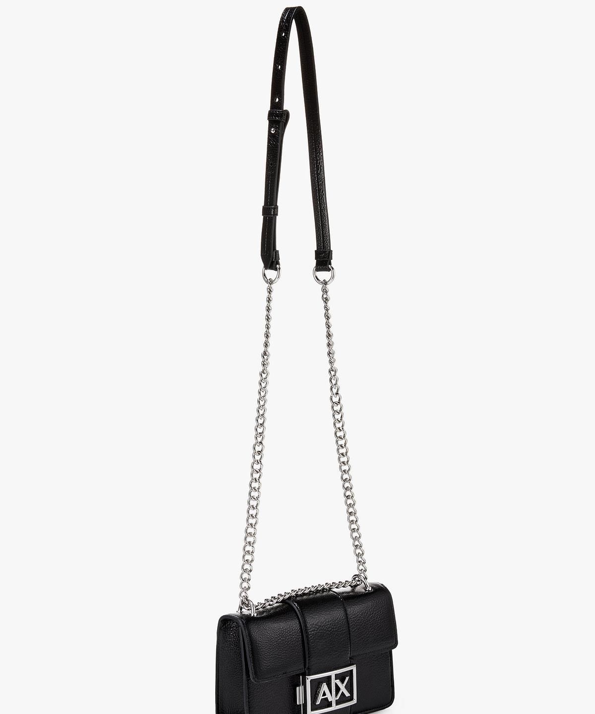아르마니 익스체인지(ARMANI EXCHANGE) 여성 메탈 로고 클로저 숄더백 _블랙_A425170501