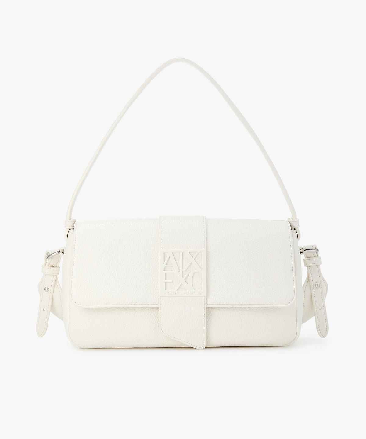 아르마니 익스체인지(ARMANI EXCHANGE) 여성 스퀘어 로고 숄더백 _오프 화이트_A426170506