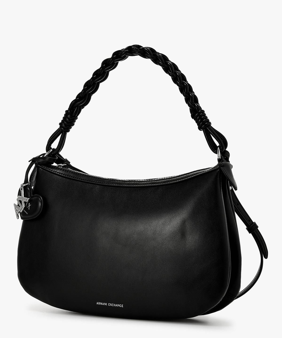아르마니 익스체인지(ARMANI EXCHANGE) 여성 미디엄 브레이드 핸들 숄더백 _블랙_A426170509
