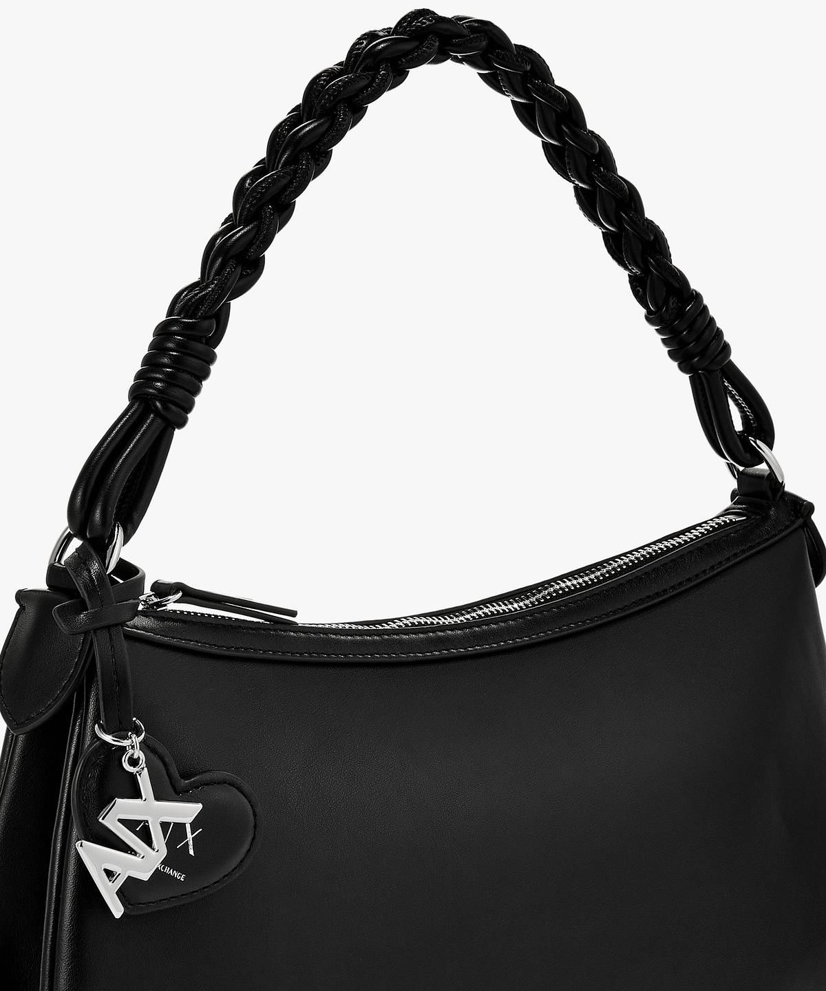 아르마니 익스체인지(ARMANI EXCHANGE) 여성 미디엄 브레이드 핸들 숄더백 _블랙_A426170509