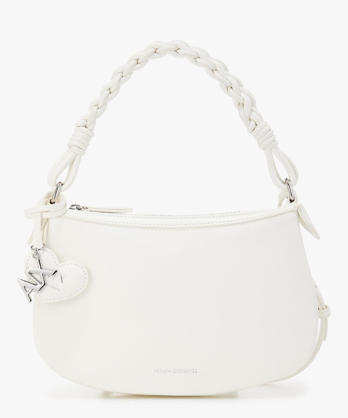 아르마니 익스체인지(ARMANI EXCHANGE) 여성 스몰 브레이드 핸들 숄더백 _오프 화이트_A426170511
