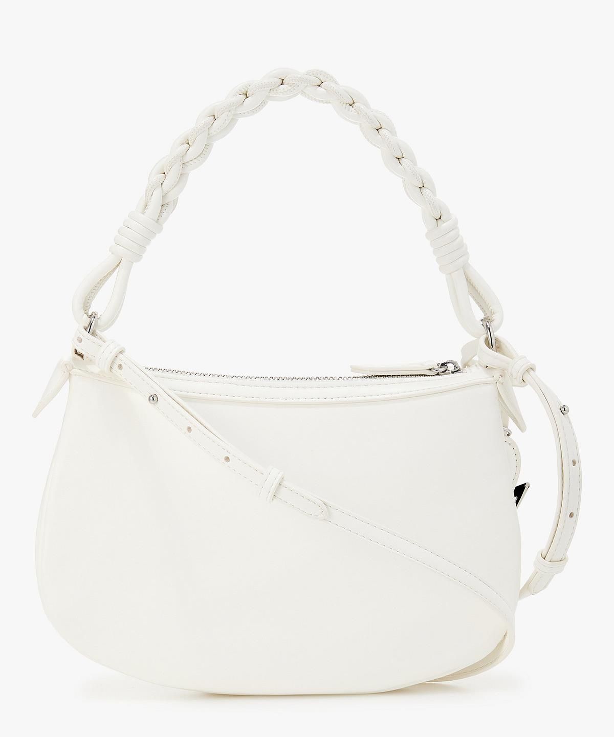아르마니 익스체인지(ARMANI EXCHANGE) 여성 스몰 브레이드 핸들 숄더백 _오프 화이트_A426170511