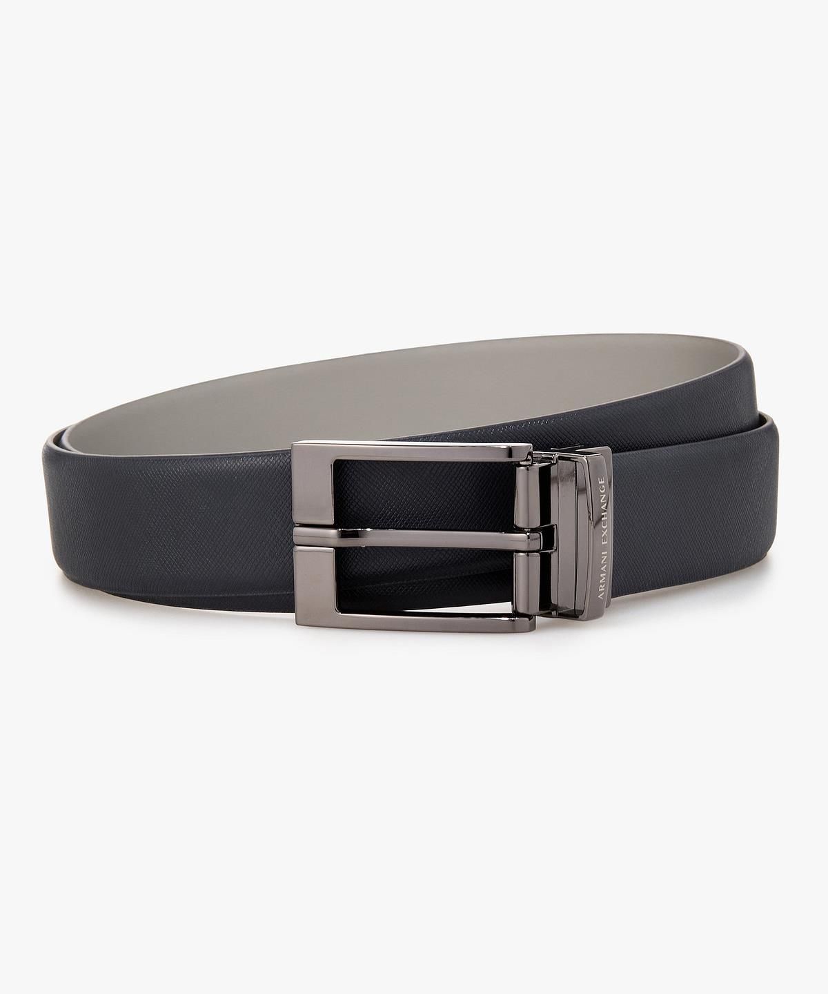 아르마니 익스체인지(ARMANI EXCHANGE) 남성 리버서블 사피아노 레더 벨트 _네이비_A416171001