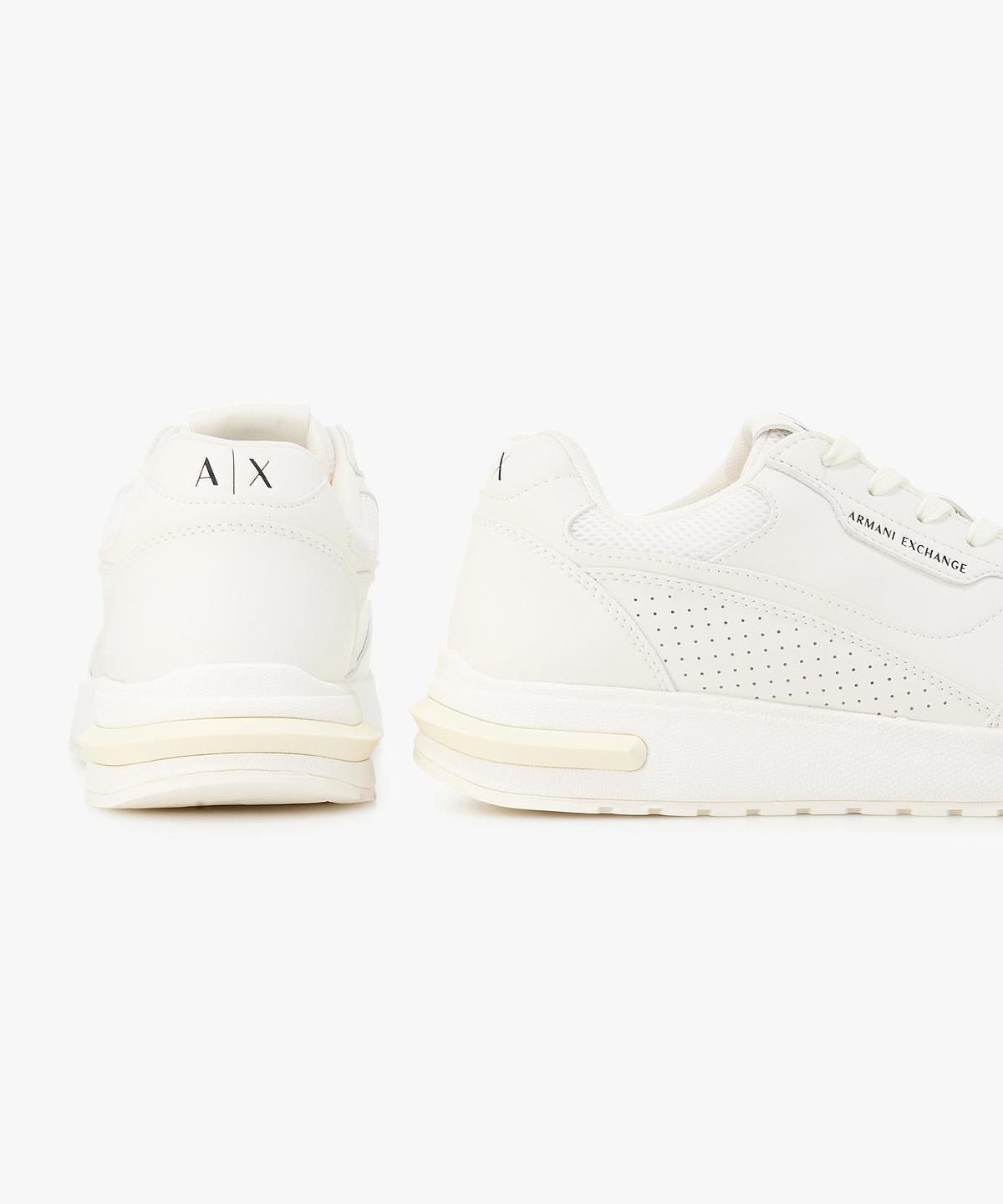 아르마니 익스체인지(ARMANI EXCHANGE) 남성 테크니컬 패브릭 스니커즈 _오프 화이트_A416175003