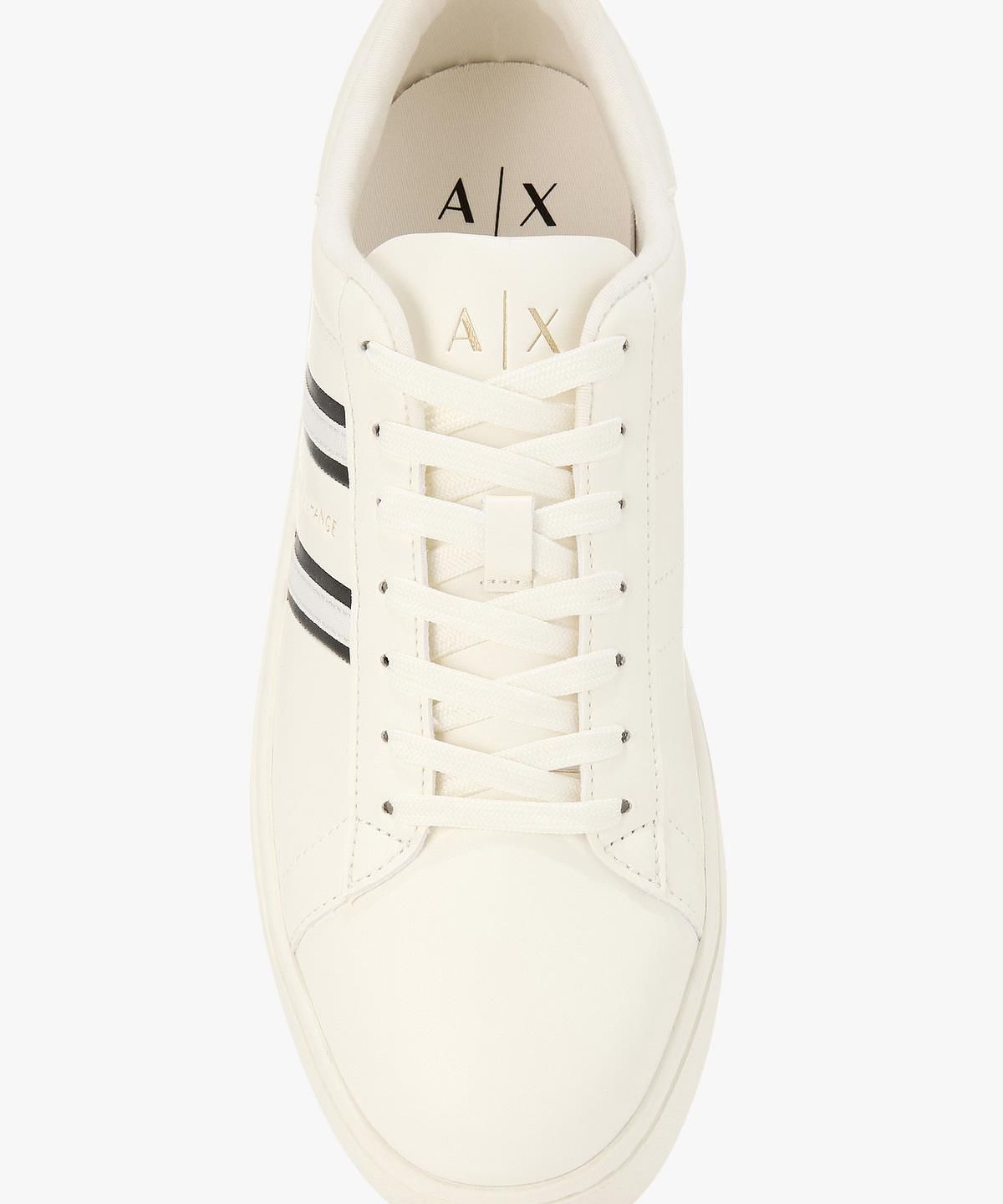 아르마니 익스체인지(ARMANI EXCHANGE) 남성 다이아고날 로고 스니커즈 _오프 화이트_A416175001