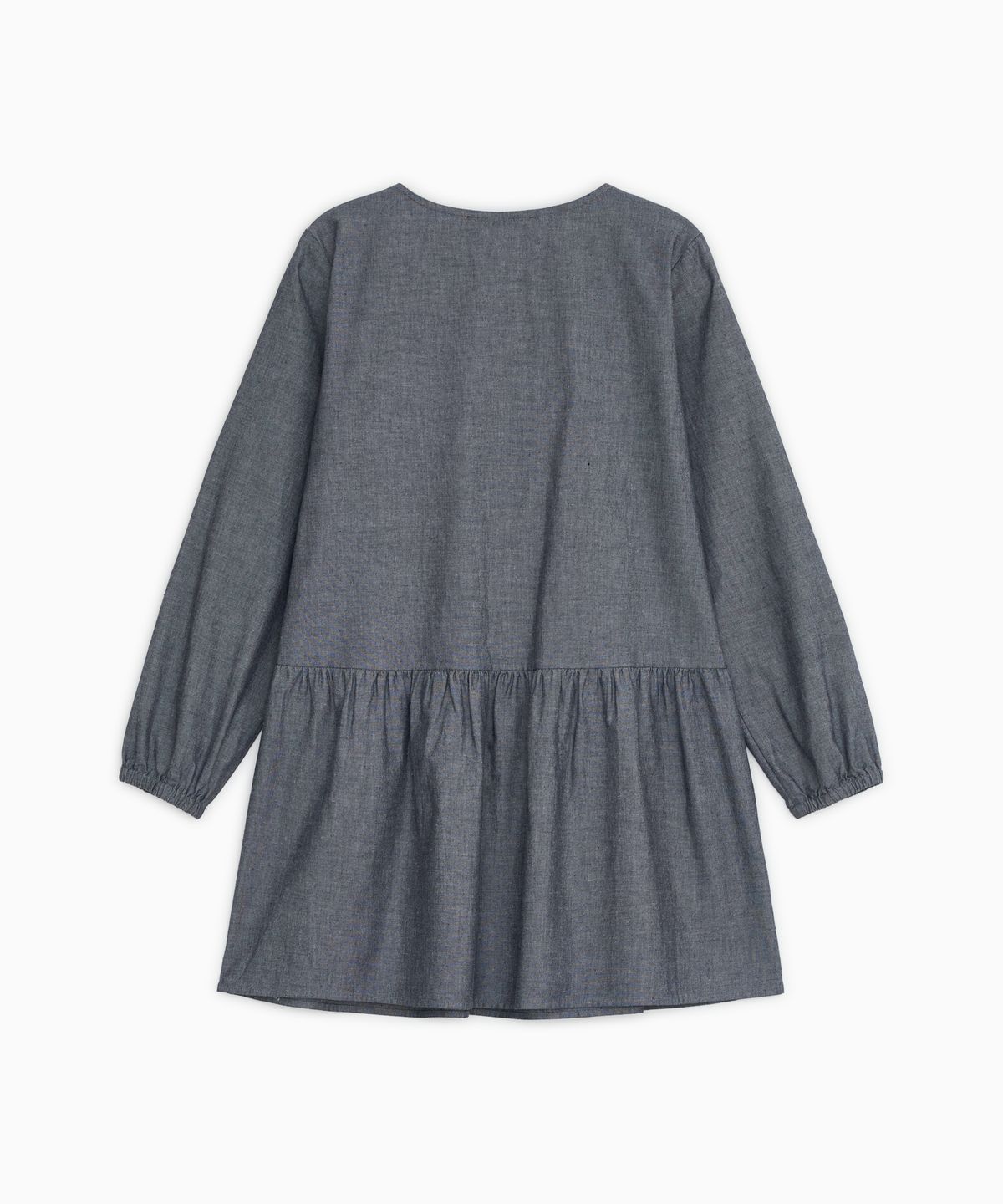 오헤시오(OHESHIO) VINTAGE RUFFLE DRESS, DENIM