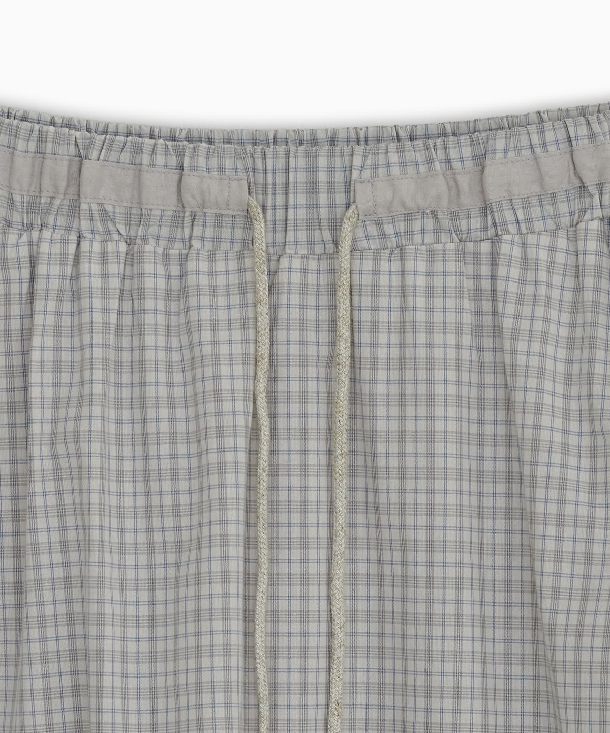 오헤시오(OHESHIO) CHECK FRILL MIDI SKIRT, LIGHT BEIGE