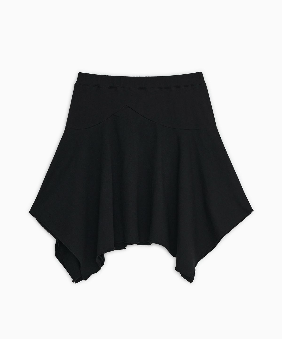 오헤시오(OHESHIO) TWO WAY ASYMMETRIC JERSEY SKIRT, BLACK