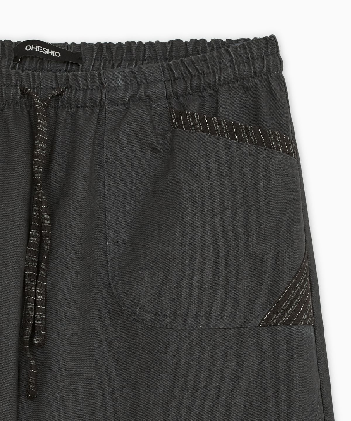 오헤시오(OHESHIO) CONTRAST PUMPKIN CARGO PANTS, CHARCOAL