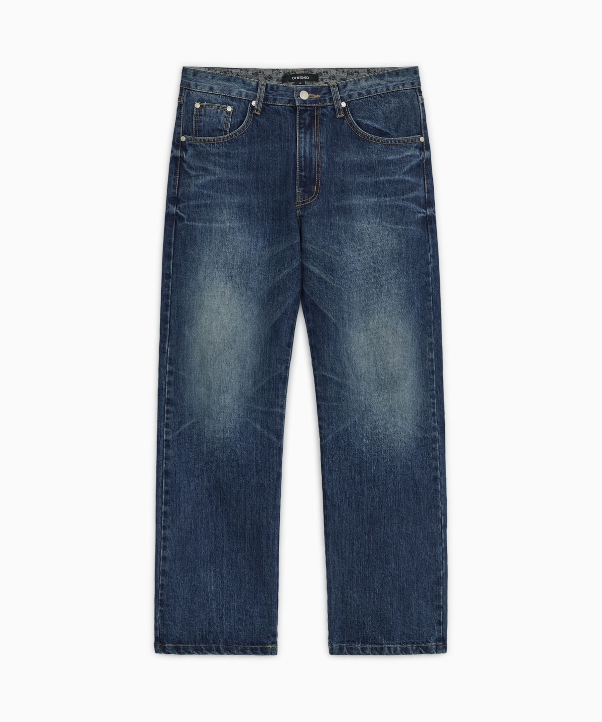오헤시오(OHESHIO) VINTAGE EMBROIDERED DENIM PANTS, INDIGO