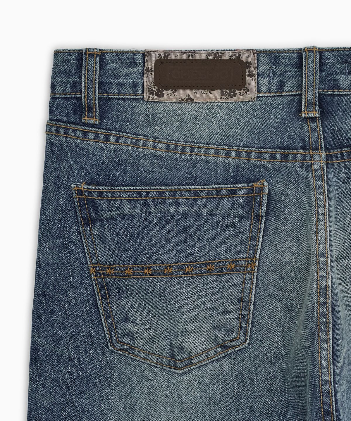 오헤시오(OHESHIO) VINTAGE EMBROIDERED DENIM PANTS, BLUE