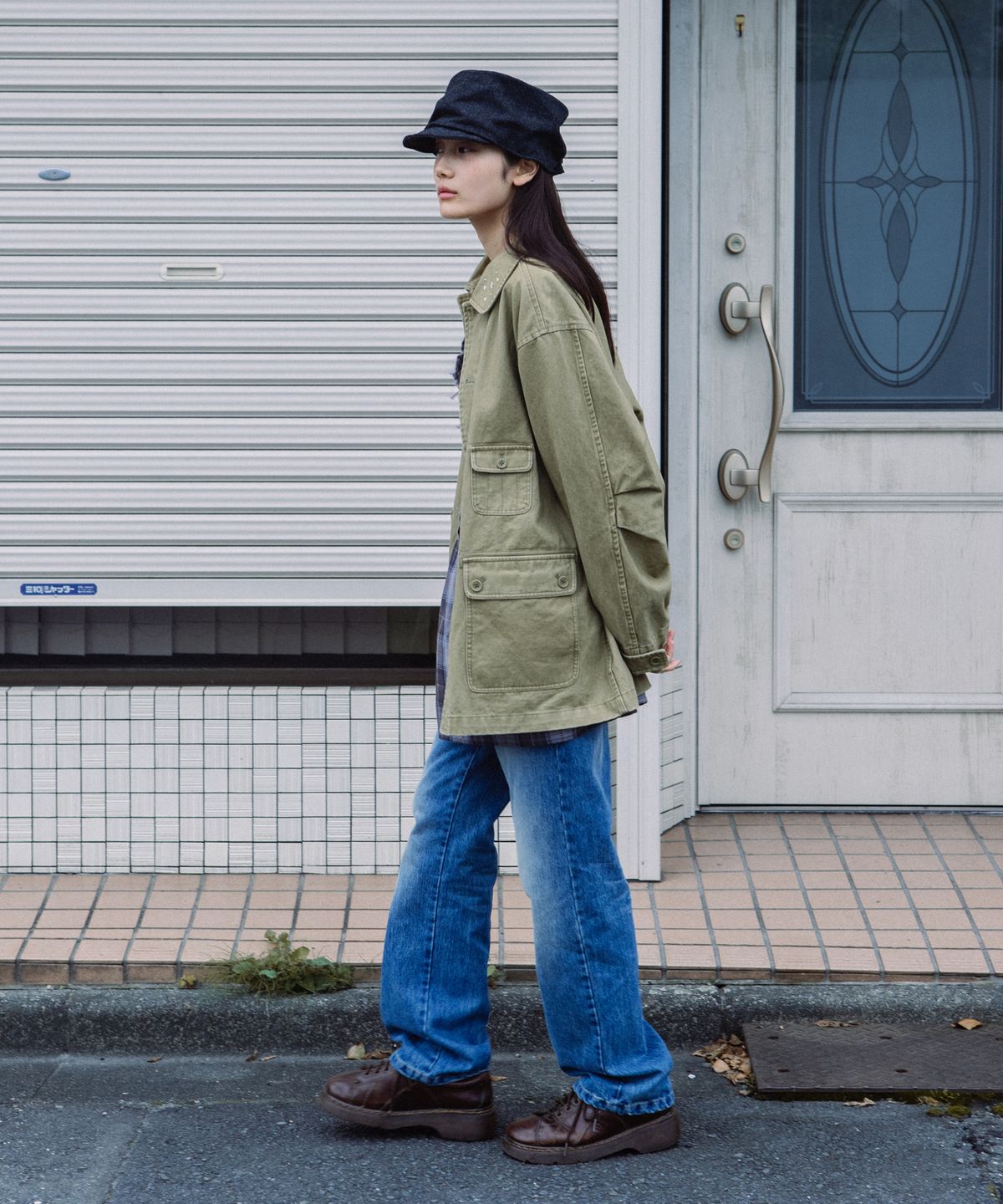 오헤시오(OHESHIO) VINTAGE EMBROIDERED DENIM PANTS, BLUE