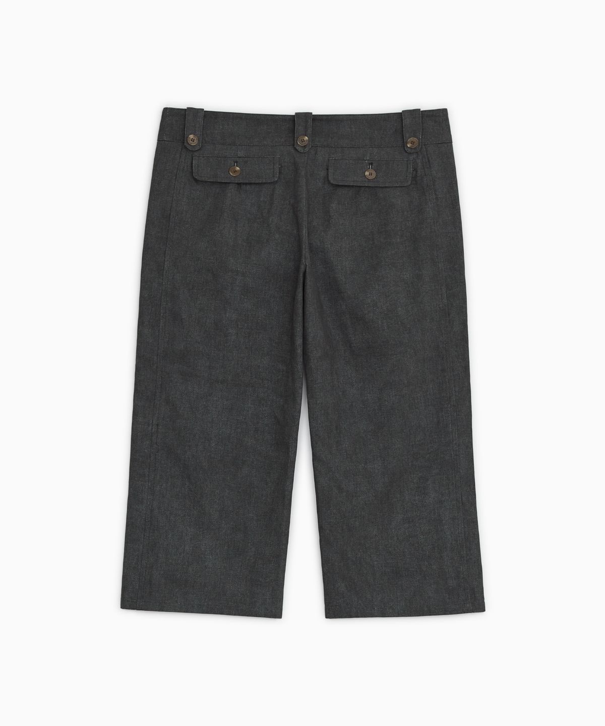 오헤시오(OHESHIO) VINTAGE DOT BUTTON CAPRI PANTS, CHARCOAL