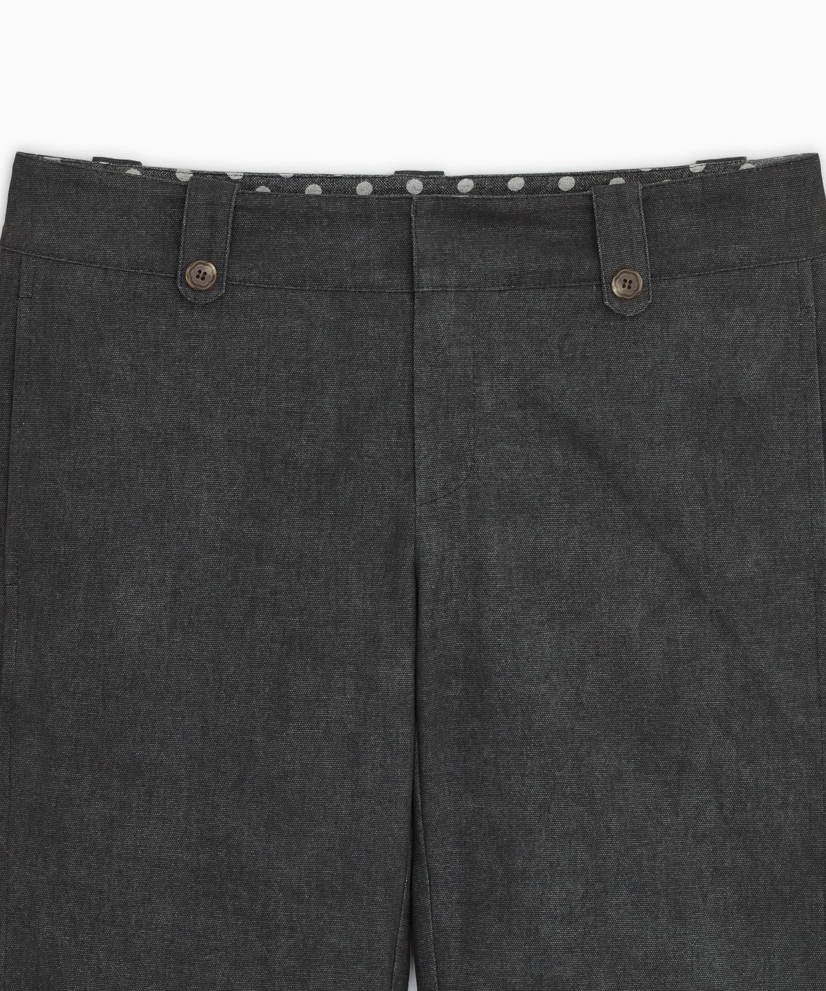 오헤시오(OHESHIO) VINTAGE DOT BUTTON CAPRI PANTS, CHARCOAL