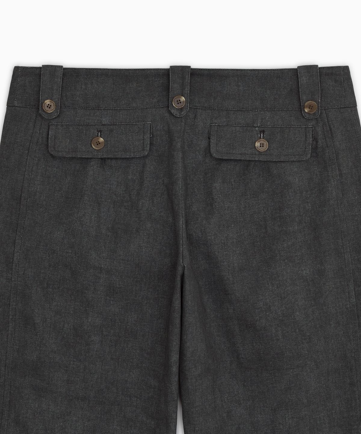오헤시오(OHESHIO) VINTAGE DOT BUTTON CAPRI PANTS, CHARCOAL