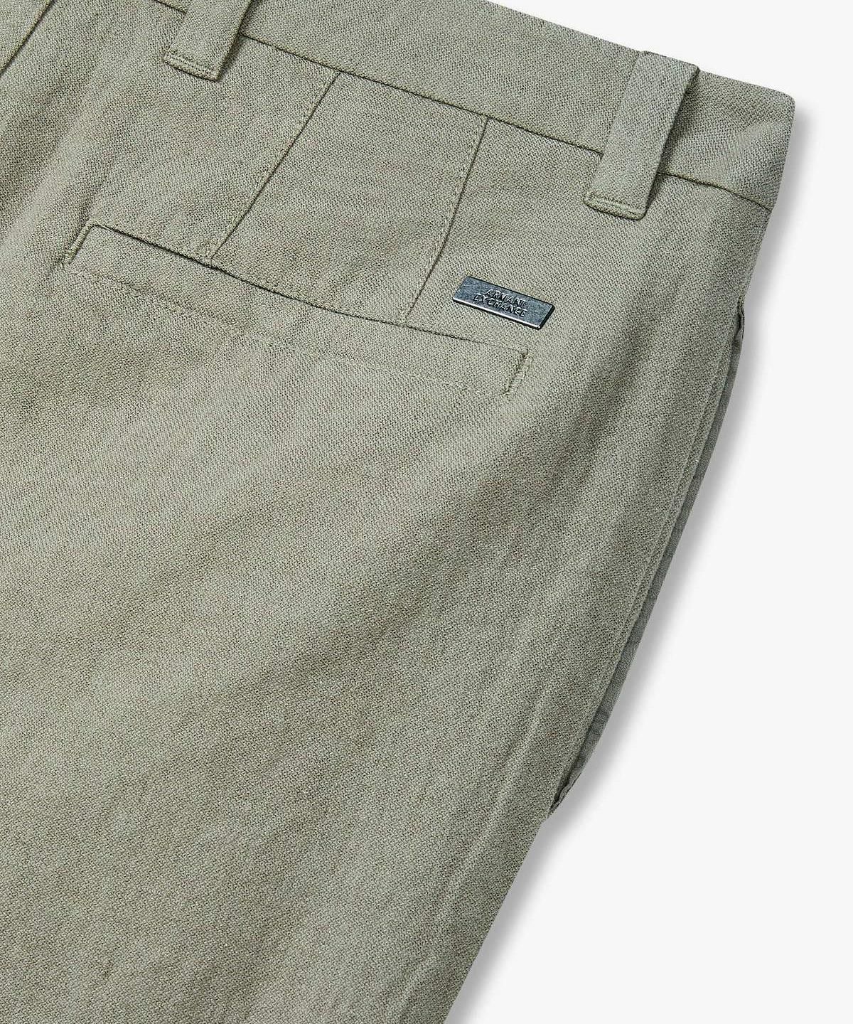 아르마니 익스체인지(ARMANI EXCHANGE) 남성 린넨 블렌드 스트레치 팬츠 _카키_A416142009