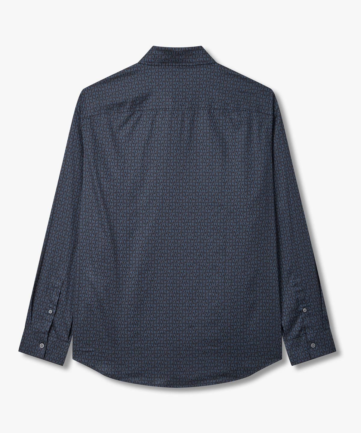 아르마니 익스체인지(ARMANI EXCHANGE) 남성 로고 패턴 레귤러 핏 셔츠 _블루_A416120001