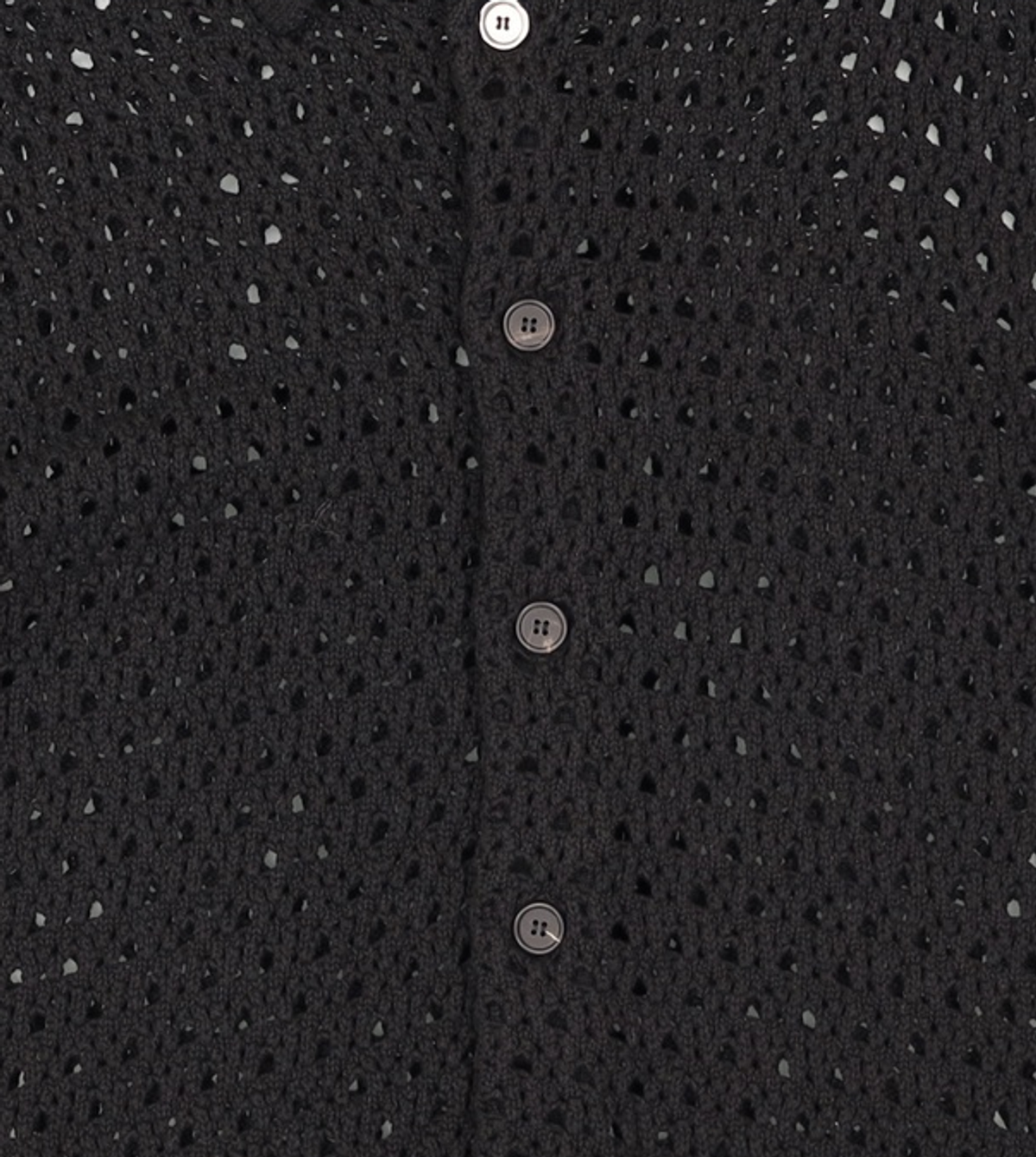 메종미네드(MAISON MINED) PUNCHING KNIT HALF CARDIGAN BLACK 2XL
