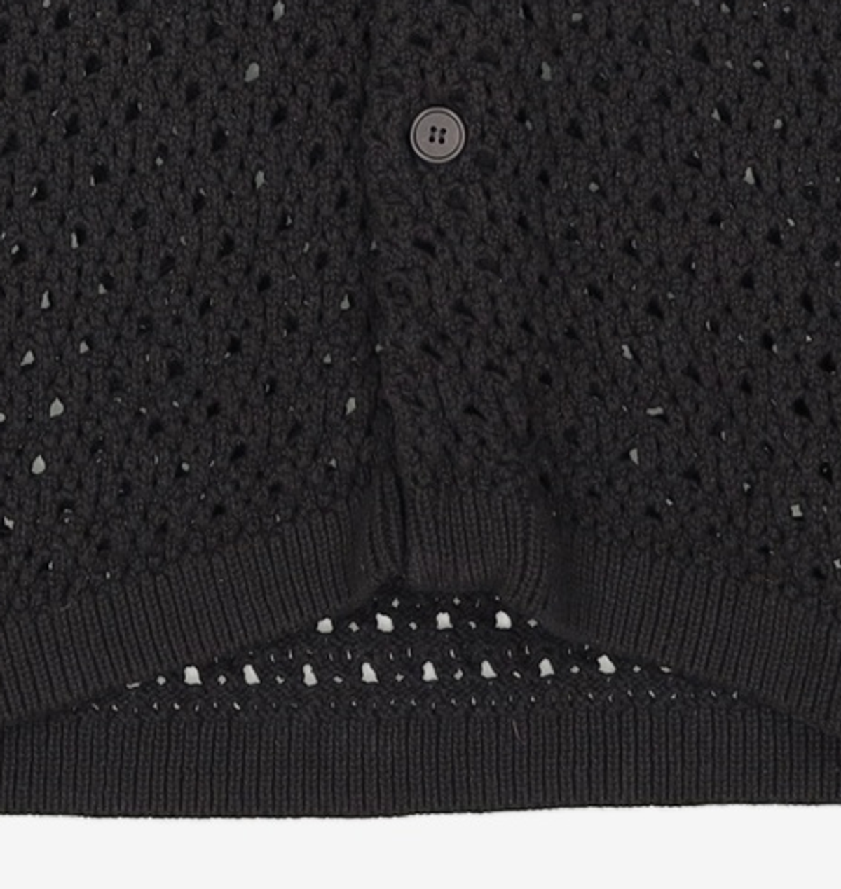 메종미네드(MAISON MINED) PUNCHING KNIT HALF CARDIGAN BLACK 2XL